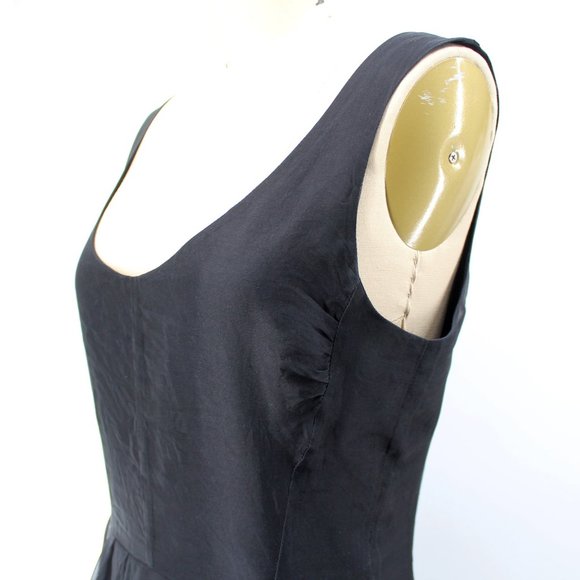 Gary Graham Black Dress Silk Organdy Fit & Flare Knee Length Cocktail Skirt 6/M - Picture 7 of 15